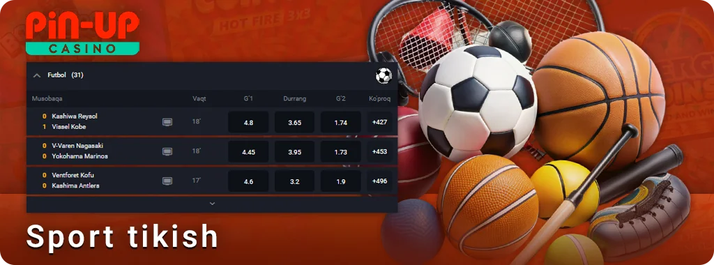PIN Up veb-saytida sportga pul tiking